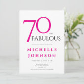Seventy and Fabulous Minimal Pink 70th Birthday Kaart (Staand voorkant)