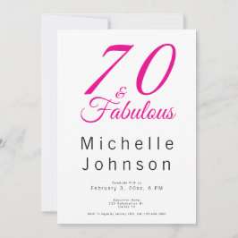 Seventy and Fabulous Minimal Pink 70th Birthday Kaart