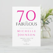 Seventy and Fabulous Minimal Pink 70th Birthday Kaart (Staand voorkant)