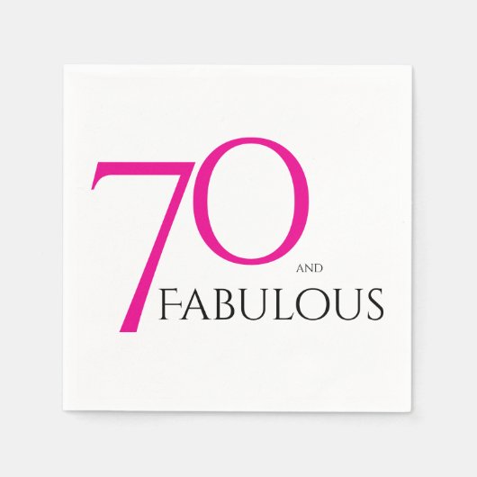 Seventy and Fabulous Minimal Pink 70th Birthday Servet (Voorkant)