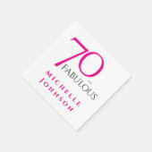 Seventy and Fabulous Minimal Pink 70th Birthday Servet (Hoek)