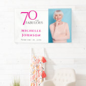 Seventy and Fabulous Minimal Pink 70th Birthday Spandoek (Insitu)