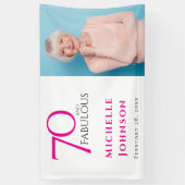 Seventy and Fabulous Minimal Pink 70th Birthday Spandoek (Verticaal)
