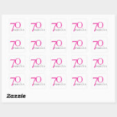 Seventy and Fabulous Minimal Pink 70th Birthday Vierkante Sticker (Vel)