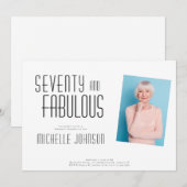 Seventy and Fabulous Photo 70th Birthday Party Kaart (Voorkant / Achterkant)