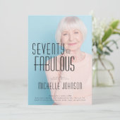 Seventy and Fabulous Photo 70th Birthday Party Kaart (Staand voorkant)