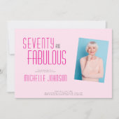 Seventy and Fabulous Photo 70th Birthday Party Kaart (Voorkant)