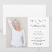 Seventy and Fabulous Photo 70th Birthday Party Kaart (Voorkant / Achterkant)