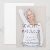 Seventy and Fabulous Photo 70th Birthday Party Kaart (Voorkant / Achterkant)