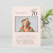 Seventy Blush Pink 70ste verjaardag foto Kaart (Staand voorkant)