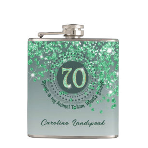 Seventy & Green Glitter & Drink Quote Heupfles