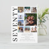 Seventy Photo Collage 70th Birthday Party Kaart (Staand voorkant)