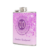 Seventy & Pink Glitter & Drink Quote Heupfles (Links)