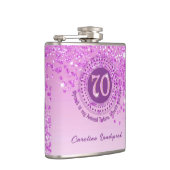 Seventy & Pink Glitter & Drink Quote Heupfles (Rechts)