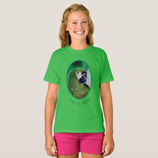 Severe Macaw Parrot Close Up Personalized T-shirt (Voorkant volledig)