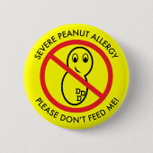 Severe Peanut Allergy Button (Voorkant)