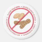 Severe Peanut Allergy Reminder Magnet (Voorkant)