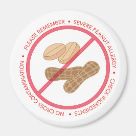 Severe Peanut Allergy Reminder Magnet