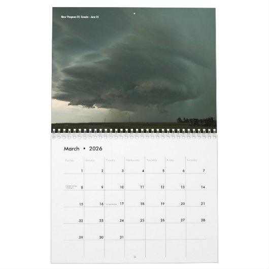 Severe Weather Calendar Kalender (Mar 2026)