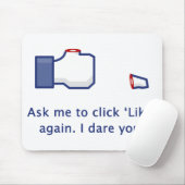 Severed Thumb - Vraag me om op 'like' Mousepad te  Muismat (Met muis)