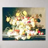 Severin Roesen - Levensduur met fruit Poster (Voorkant)