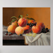 Severin Roesen - Perziken, Druiven, Appels Poster (Voorkant)