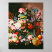 Severin Roesen - stille levensduur van bloemen en Poster (Voorkant)