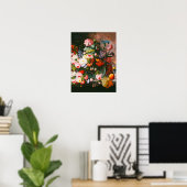Severin Roesen - stille levensduur van bloemen en  Poster (Thuiskantoor)