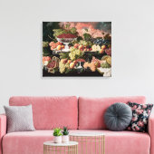 Severin Roesen - Twee-Tiered Stilleven met Fruit Canvas Afdruk (Insitu (Woonkamer))
