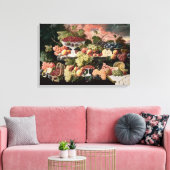Severin Roesen - Twee-Tiered Stilleven met Fruit Canvas Afdruk (Insitu (Woonkamer))