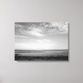 Severn Estuary in Penarth (B&W) Canvas Afdruk (Voorkant)