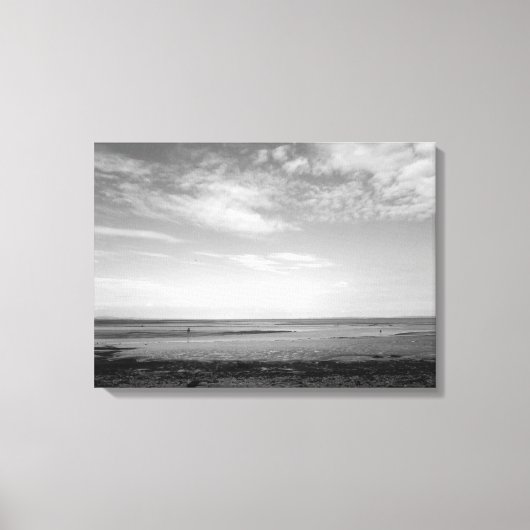 Severn Estuary in Penarth (B&W) Canvas Afdruk (Voorkant)