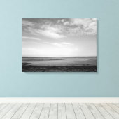Severn Estuary in Penarth (B&W) Canvas Afdruk (Insitu (Houten vloer))