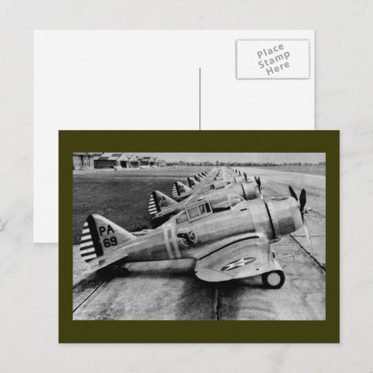 Seversky P-35 WWWII-strijkvliegtuigen Briefkaart (Voorkant / Achterkant)