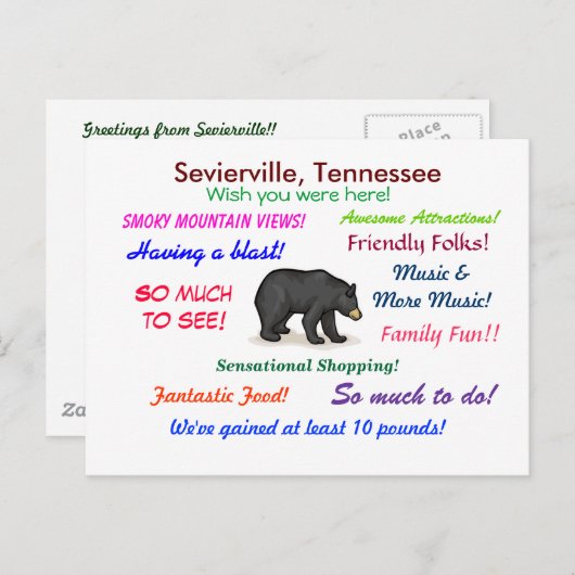 Sevierville, Tennessee Briefkaart (Voorkant / Achterkant)