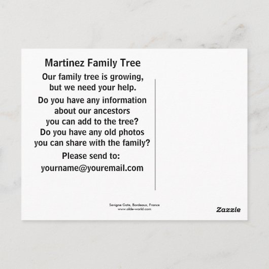 Sevigne Gate, Bordeaux, Frankrijk Briefkaart (Achterkant)