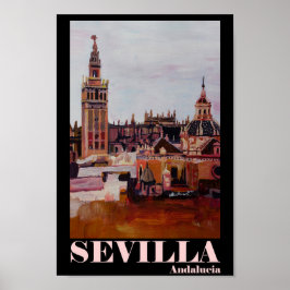 Sevilla Andalucia Spain Retro Poster