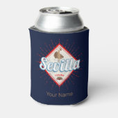 Sevilla Andalusië Spanje Retro Flamenco Vintage Blikjeskoeler (Blikje Achterkant)