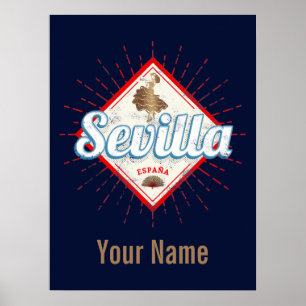 Sevilla Andalusië Spanje Retro Flamenco Vintage Poster
