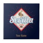 Sevilla Andalusië Spanje Retro Flamenco Vintage Tegeltje<br><div class="desc">De hoofdstad van Sevilla in Spanje met de Flamenco dancer souvenir voor de vakantie van Andalusië. Sevilla met Retro Spain Flamenco als souvenirs voor Semana Santa en Feria de Abril. De levensstijl van Sevilla voor stadsbackpackers en Spaanse stadsreizen. Sevilla in Andalusië en de hoofdstad van Spanje: flamenco fan design souvenir....</div>