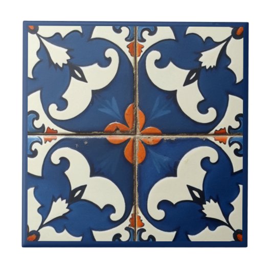 Sevilla Bloom Azulejo Tegeltje (Voorkant)