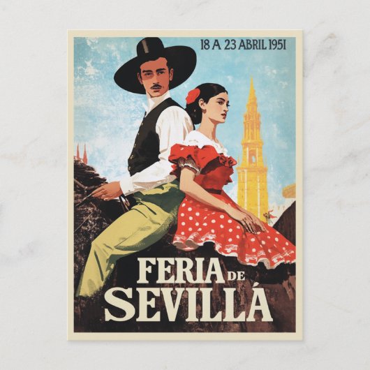 Sevilla Feria de Abril 1951 Briefkaart (Voorkant)