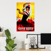 Sevilla-festival, Spaanse danseres, vrouw, traditi Poster (Thuiskantoor)