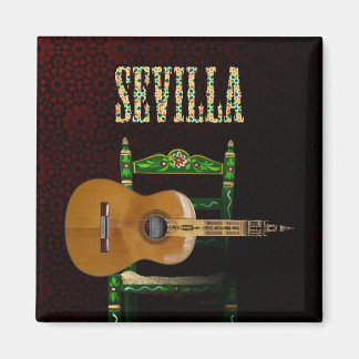 Sevilla Guitarra española con Giralda de Sevilla Magneet