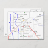 Sevilla Metro Map Briefkaart (Voorkant / Achterkant)