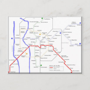 Sevilla Metro Map Briefkaart