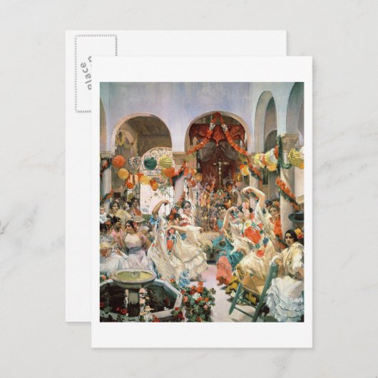 Sevilla (olie op het canvas) briefkaart (Voorkant / Achterkant)