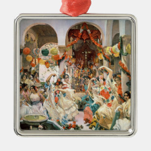 Sevilla (olie op het canvas) metalen ornament