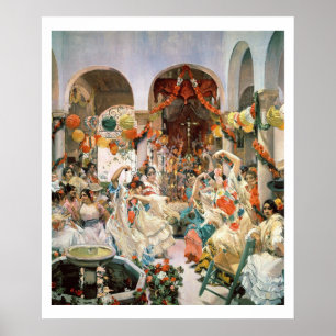 Sevilla (olie op het canvas) poster