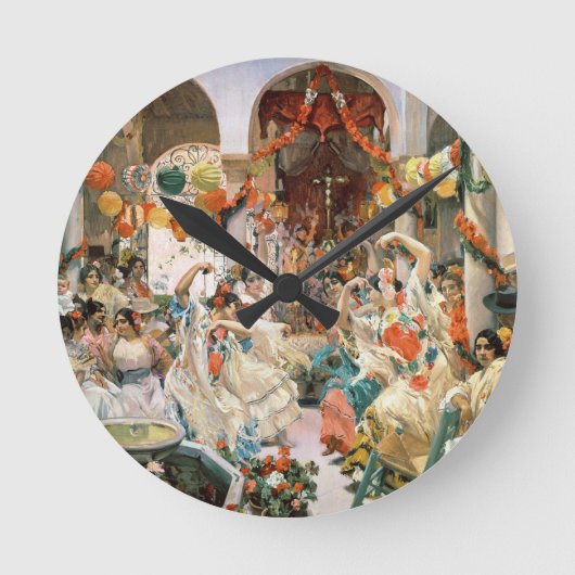 Sevilla (olie op het canvas) ronde klok (Voorkant)